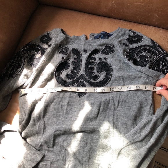 French Connection beaded embroidered sweater - Picture 4 of 8